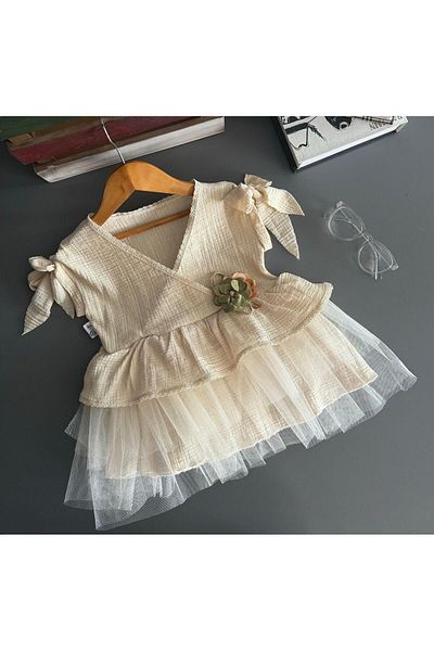 lorio kids 1-4 Girl's Dress - Tulle with Flower Accessories