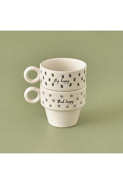 Bella Maison Ceramic Espresso Coffee Cup Set of 2 - 105 cc