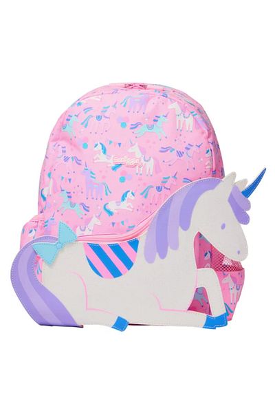 Petityu unicorn roz buzunar frontal cu fermoar Smiggle geantă de școală primară pentru fete