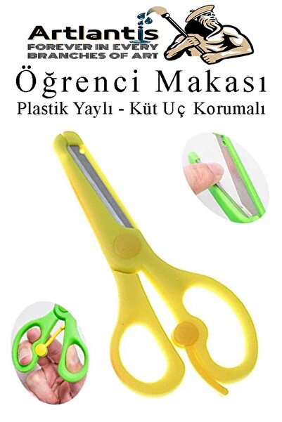 Artlantis Školske makaze za učenike sa plastičnom oprugom i zaštitom za tupi ...