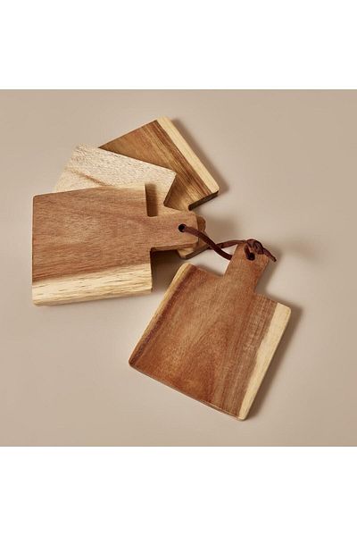 Bella Maison Pietto Wooden Coaster Natural (14x10x8 Cm)