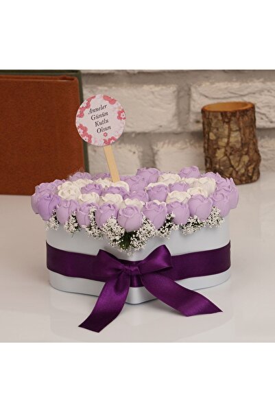 Stone Age Begins Kadınlar Günü Kalp Saksıda Kokulu Taş Çiçek Aranjmanı (ANNEL...