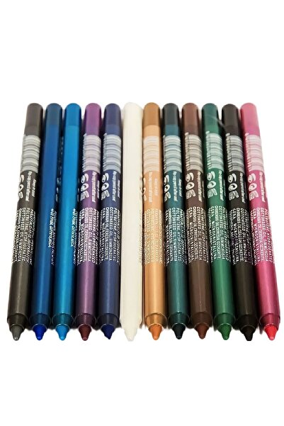 Nofella 12 Renkli Neon Eyeliner Yağlı Göz Kalemi Seti 12 Adet
