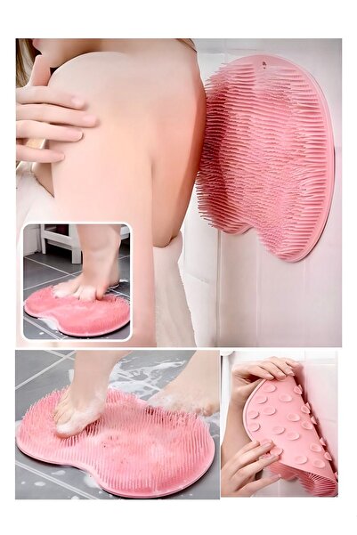 Eli-Ka Home فرشاة استحمام للظهر مزودة بكوب شفط - سجادة تدليك، وسادة تدليك للق...