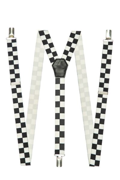 DWOY Черно-бяла карирана закачалка за тесни панталони