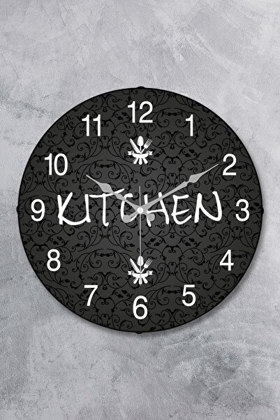 EMORES 25 Cm Dekoratif Plastik Cam Bombeli Mutfak Duvar Saati