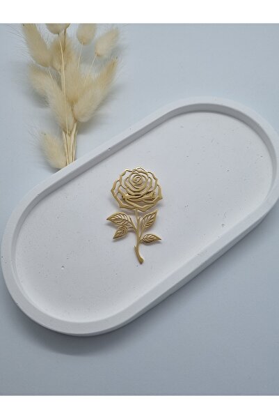 Neblys Gül gold plaka broş