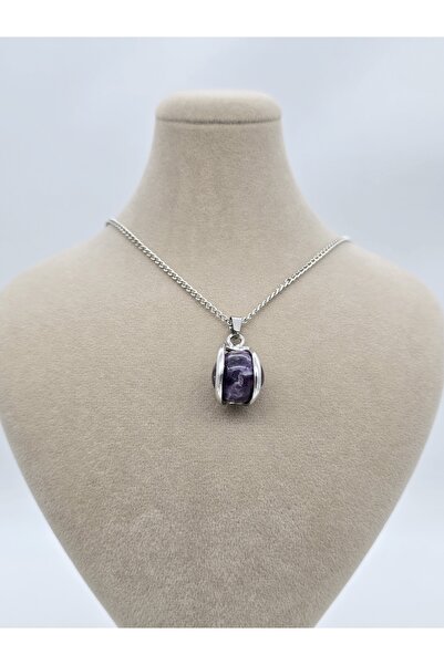 NBS Beautiful Naturel Stones Ametist Doğal Taş Tasarım Kolye ( Sakinleştirici...