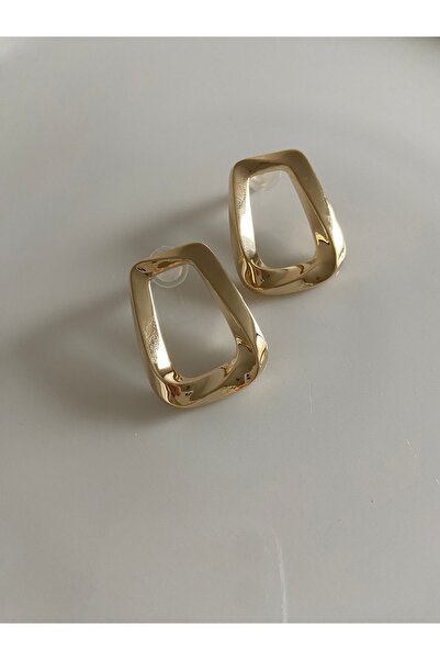 Freyja Aksesuar 14K Gold Dikdörtgen Modern Küpe Xuping