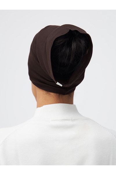 Femple Modest Practical Coffee Bean Color Plain Bonnet - Tube Underscarf