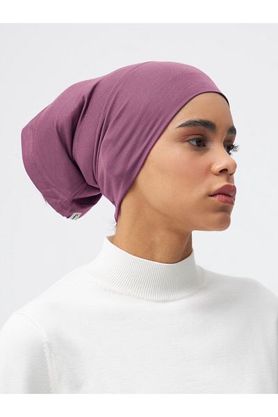Femple Modest Orchid Colored Practical Plain Bonnet - Tube Underscarf