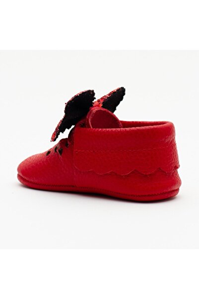 WSTARK Genuine Leather Red Bow Booties Moccasin Baby Girl Shoes