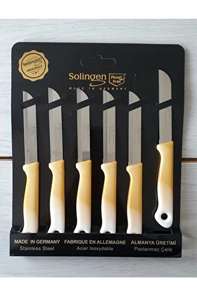 Solingen Dore Ebruli Tırtıklı Meyve Bıçakları 6 Lı Orjinal Damgalı Kutusunda
