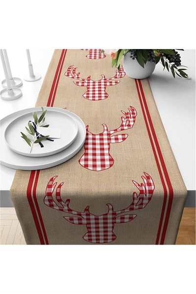 Evmila Anul Nou Special Deer Pattern Runner