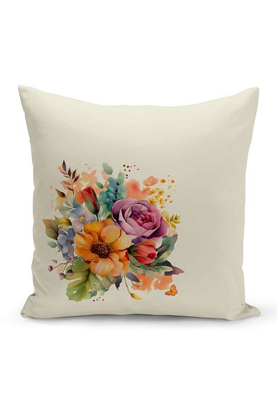 Bertille Home Sada 4 oboustranných digitálních tištěných povlaků na polštáře Flower/Vintage Series (sada povlaků na polštář)