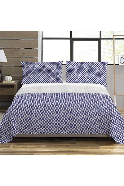 Evmila Model Modern Dublu Imprimat Pique (200x220 Cm) Albastru