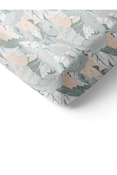 Evmila Leaf Pattern Printed Single Elastic Sheet Set Colorful