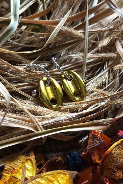 Leerybee Chrome Bright Yellow Color Antiallergic Sailor Knot Earrings