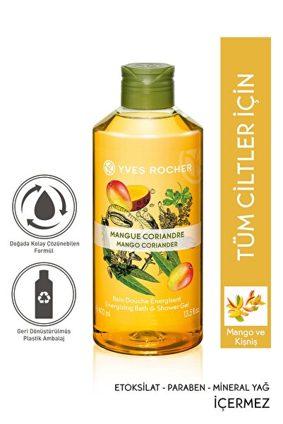 Yves Rocher Mango Coriandru, Mango, Energizant, Gel de duș, Toate tipurile de...
