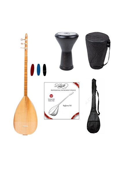 Donizetti Kısa Sap Baglama - Siyah Mısır Darbuka - Kılıf - Tel Takım Kargo Fi...