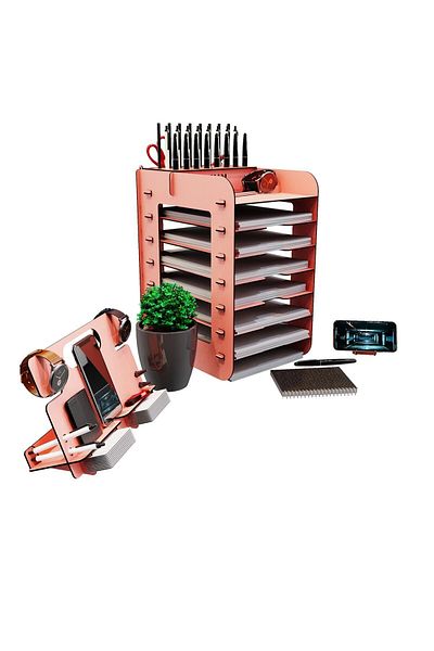 KUK Design Robinia A4 Document Shelf Office Desktop Organizer Set of 3