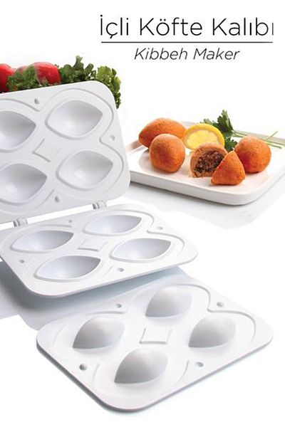 Pazarika Practical Kibbeh Mold, Kibbeh Apparatus, Meatball Mold, 4-Compartment Kibbeh Mold - Press-Remove