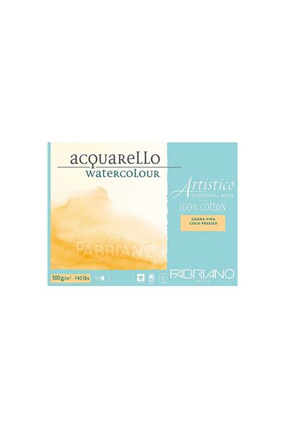Fabriano Artistico Traditional White Watercolor Block 300 Gr18x26 cm20 YpCold Print