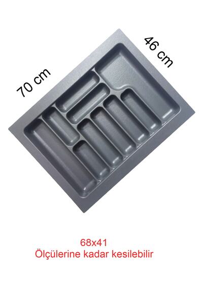 STARAX Gri Renk Çekmece Içi Düzenleyici Kaşıklık S-2288-2 / 70x46 Cm