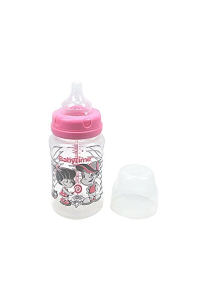 Babytime Baby Time Bt075 Silikon Uçlu Geniş Ağız Biberon 250 Ml - Pembe