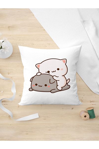 Panorama Ajans Κάλυμμα μαξιλαριού Cutte Kitty Cute Friend Lover Design