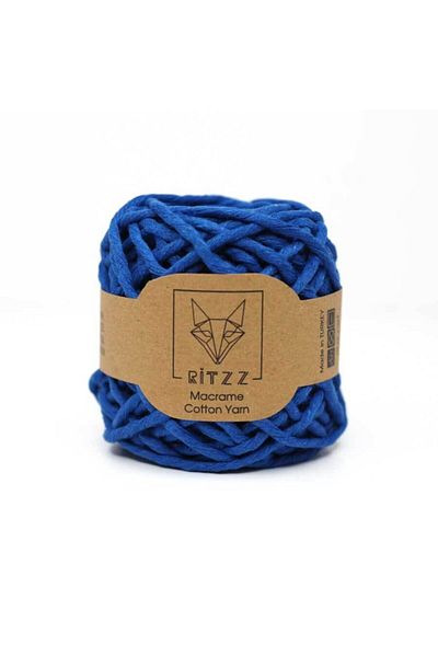 Ritzz Τυφλό βαμβακερό νήμα μακραμέ 3mm Saks Blue - 100 γραμμάρια