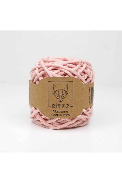 Ritzz Τυφλό βαμβακερό νήμα μακραμέ 3mm ανοιχτό Puppy Mouth - 100 γραμμάρια