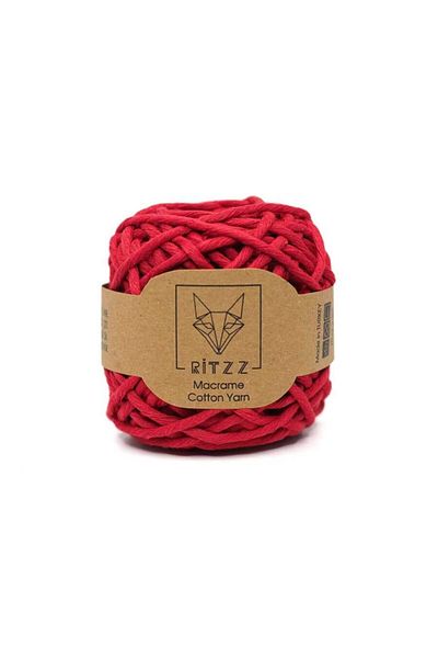Ritzz Scannable Cotton Macrame Thread 3mm Red - 100 Grams
