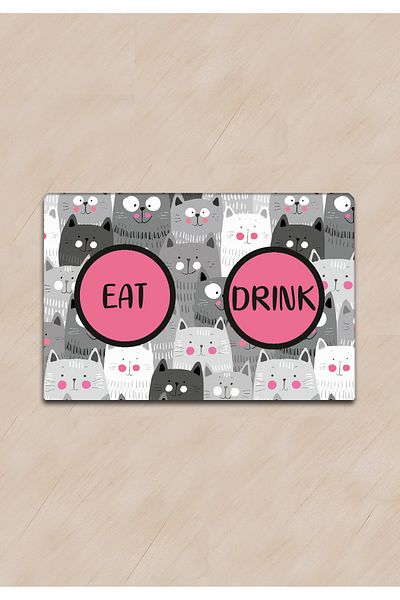 Chilai Home Pvc Cats Gray Cat Dog Food Mat