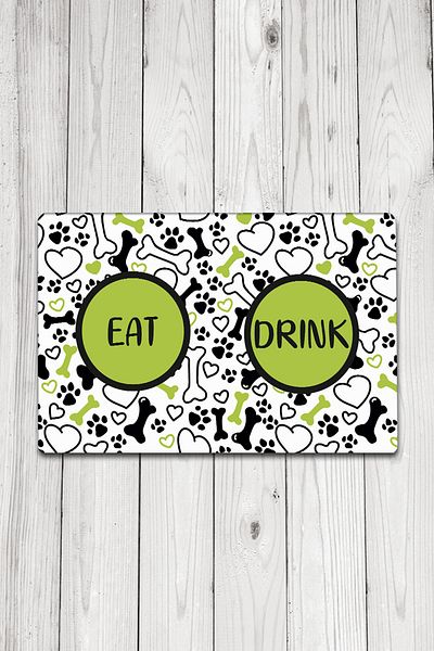 Chilai Home Pvc Bone Bowl Cat Dog Food Mat