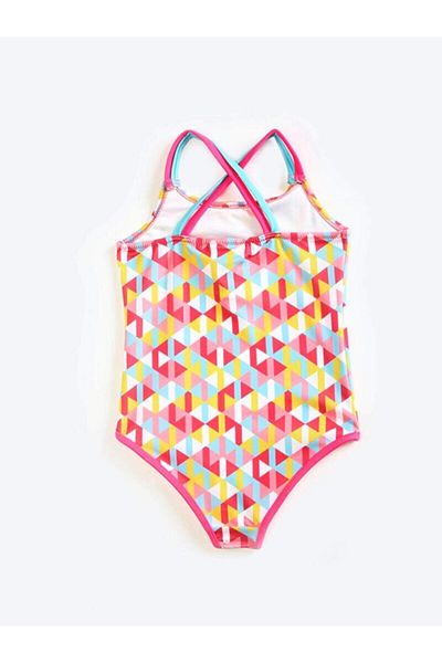 DEEP BEACH PINK PIPE PRINTED GIRL'S SWIMSUIT DB200545CM