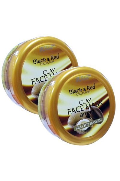 Black Red Argan Oil Extract Clay Face Mask 2x400ml 2 Pieces