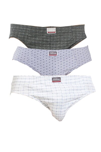 Öztaş Underwear 1165-f Erkek Desenli Slip 3 Lü Paket
