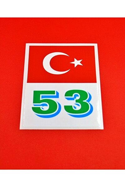 CMS OTO AKSESUAR Türkiye Bayraklı Rize 53 Plaka Kodu Ön Cam Sticker - 53 Rize...