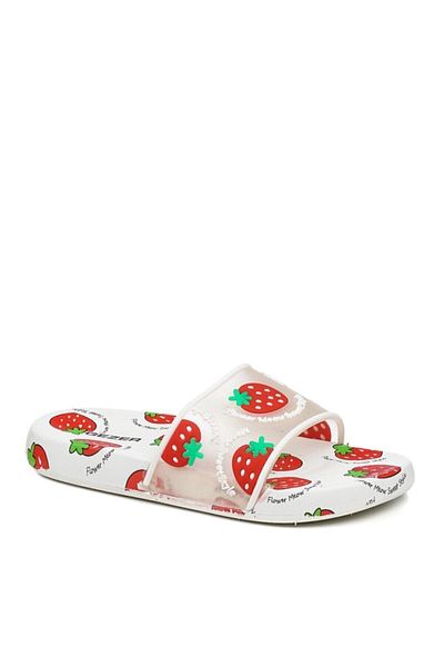 GEZER Ultra Soft Women's Anti-Slip Sole Strawberry Pattern Embossed Pool, Sea and Outdoor Slippers - Altınadım