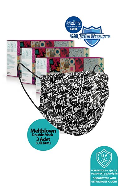 Medizer Meltblown Hi Bro Desenli Cerrahi Maske 150 Adet - Telli