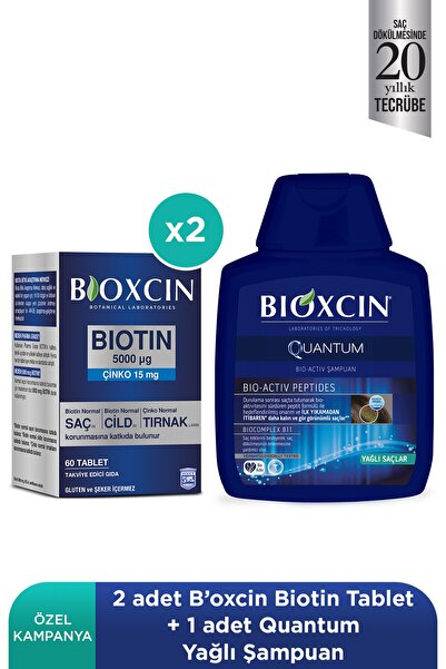 Bioxcin Bıoxcın Bıotın 5000 Mcg 60 Tablet + Quantum Şampuan 100 Ml