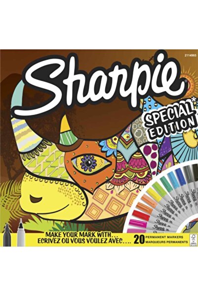 Sharpie Fine Permanent Markör 20'li Karışık Kutu Gergedan
