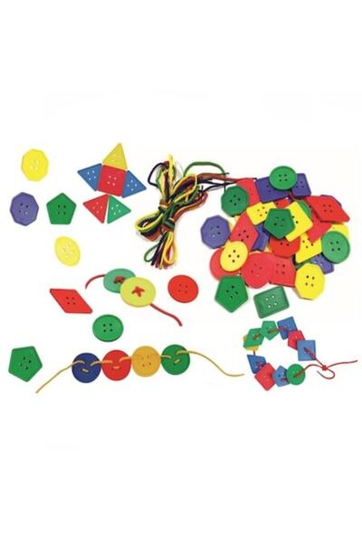 Oyun Terapi Market أزرار هندسية برباط 96 قطعة - الملك
