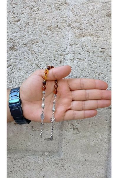 RD EKOAVM Yellow and Brown 7*10 Mm Zaza Prayer Beads - Acrylic Made