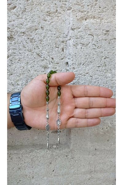 RD EKOAVM Green Zaza Prayer Beads - 7*10 Mm Acrylic Made
