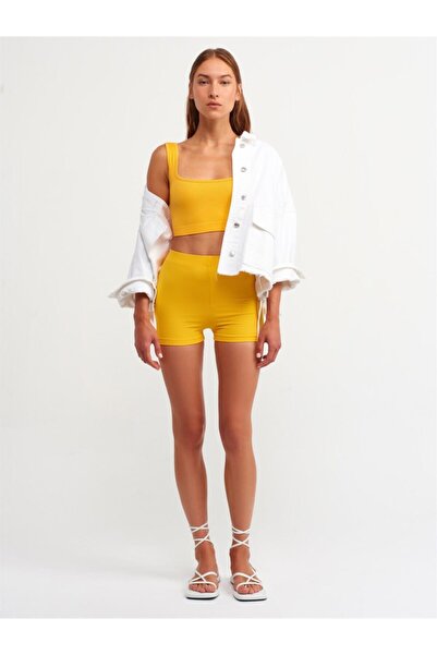 Dilvin Помаранчевий кроп-топ на бретельках