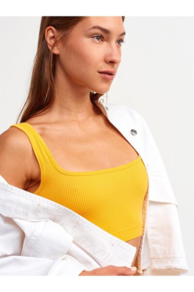 Dilvin Помаранчевий кроп-топ на бретельках