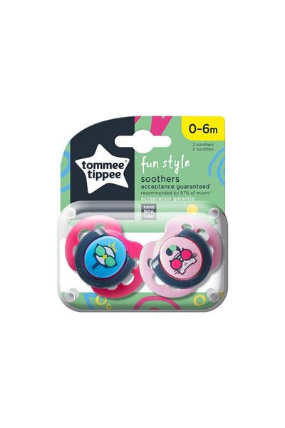 tommee tippee 0-6 Months Pink Fun Pacifier Set of 2
