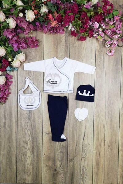 Miniworld Blue Men's Prince 5 Piece Hospital Exit Bodysuit Set